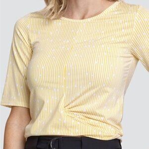 Tail Women’s Shirt Size XXL Camille Sunshine Stripes Yellow White UPF 50+